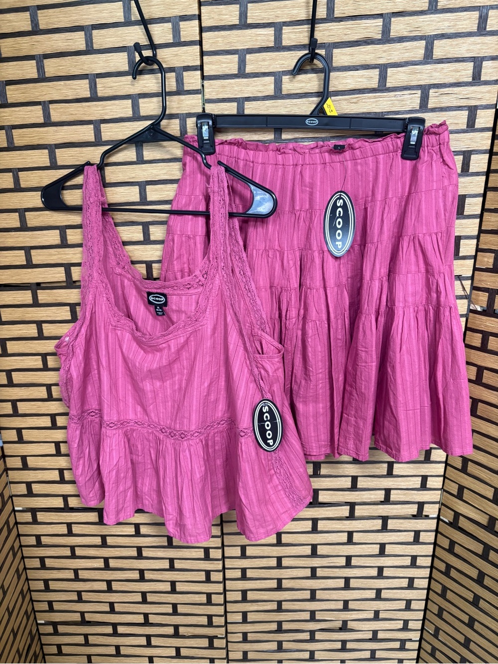 Scoop rose pink tank and skirt set size L/Xl